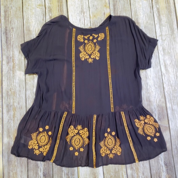 Anthropologie Vanessa Virginia "Antala" Peplum Top - Picture 3 of 8